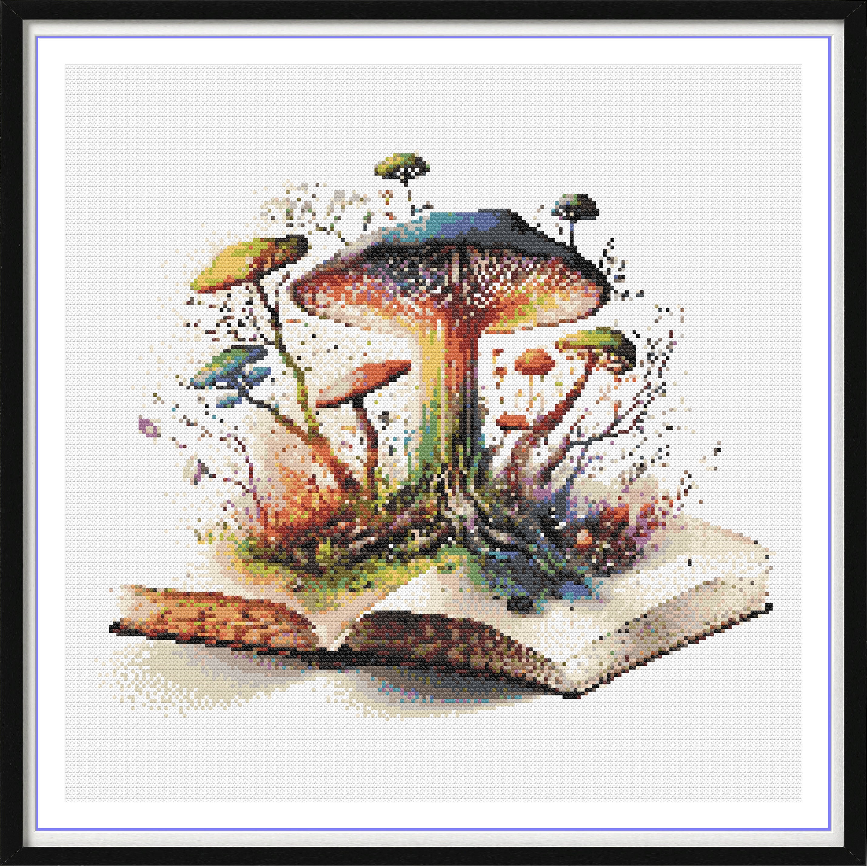 Enchanted Forest Bookscape: Watercolor Mushroom Cross Stitch Pattern ...