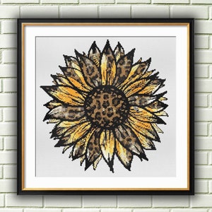 Western Sunflower Cross Stitch Pattern: Floral Bouquet (PDF Pattern)