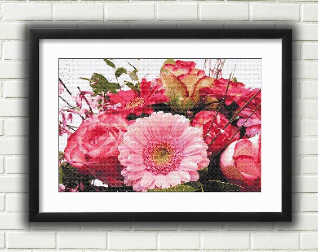Flower Cross Stitch Pattern Bouquet Cross Stitch Flower Etsy