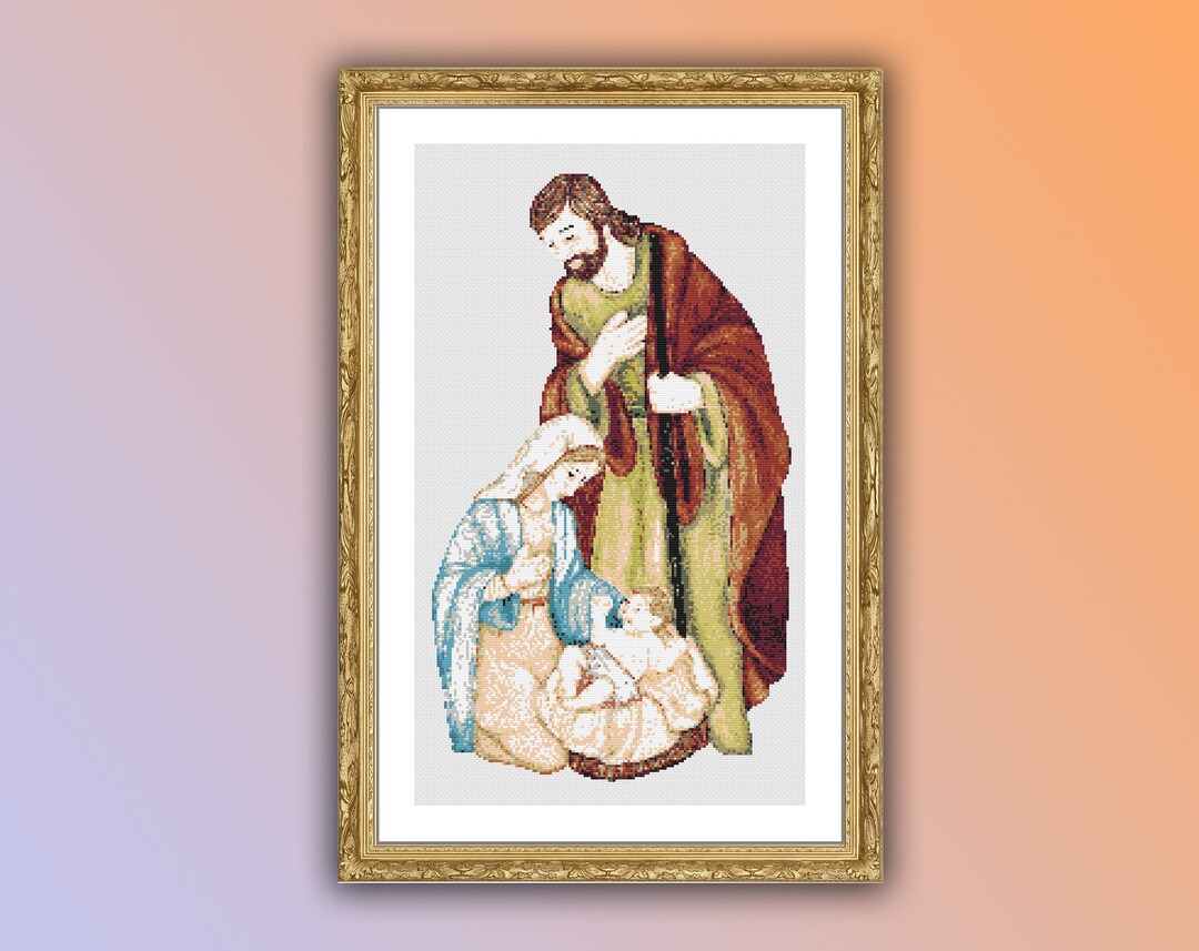 Nativity Counted Cross Stitch PDF Pattern, the Birth of Jesus