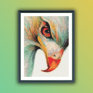 Bunter Adler Kreuzstich PDF Muster, Raptor Auge Kreuzstich, Wildvögel, Handstickerei, Nadelspitze Stickmuster