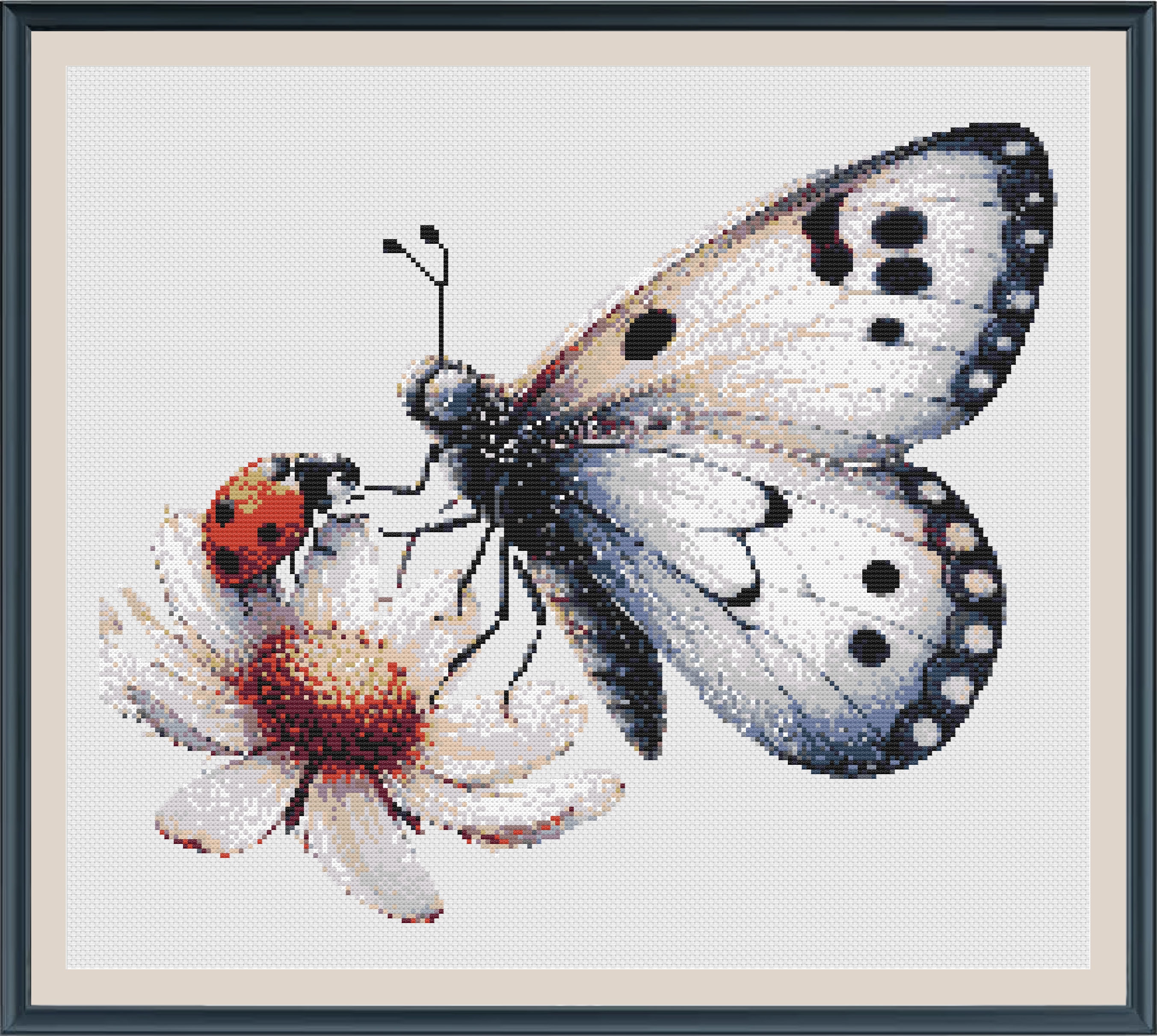 YEESAM ART Kit Pittura A Numeri Fai Da Te 40x50 Cm – Rose, Fiori, Farfalla E Coccinella – Con Tela, Colori Acrilici E Pennelli