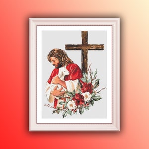 Jesus Christ Cross Stitch Pattern: Religious Needlepoint (PDF Download)