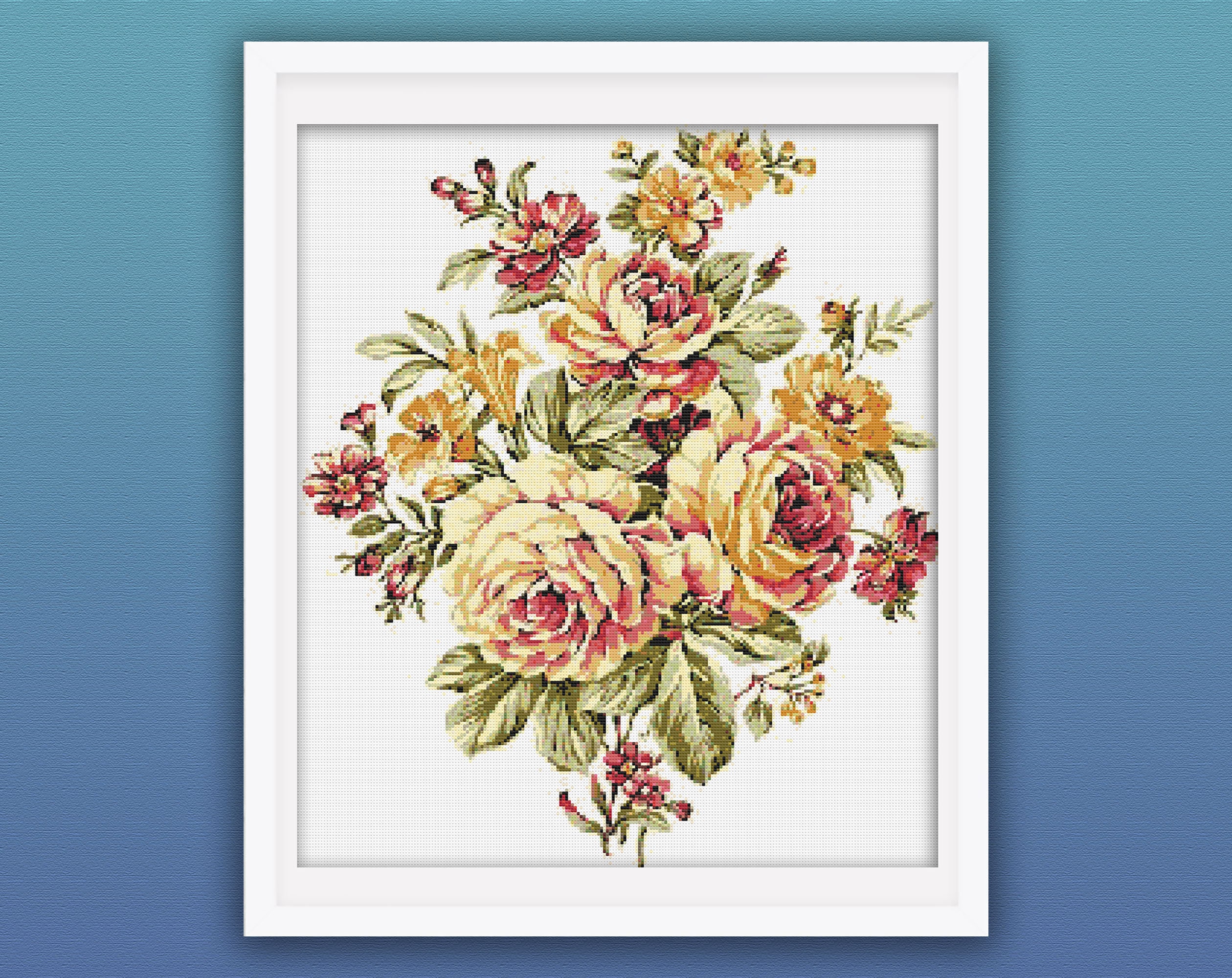 Flower Cross Stitch Pattern Bouquet Cross Stitch Flower Etsy