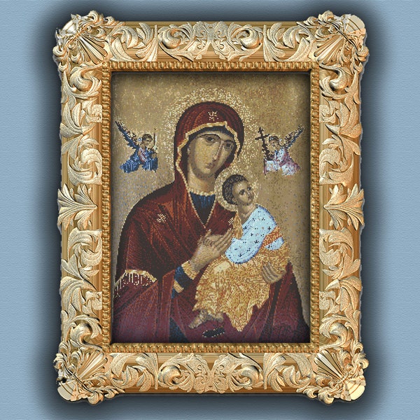 Mother Of God PDF Cross Stitch Pattern, Jesus PDF Cross Stitch Pattern, Religious PDF Cross Stitch Pattern, Digital Download