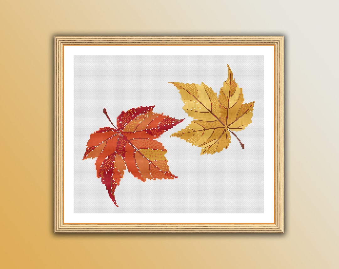Autumn Maple Leaves Counted Cross Stitch Pattern: Instant PDF Download ...