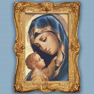 Mother of God & Jesus Cross Stitch Pattern: Catholic Orthodox Art (PDF Download)
