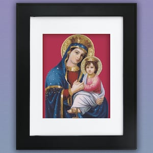 Mother Of God Cross Stitch Pattern: Jesus Religious Design (PDF Download)