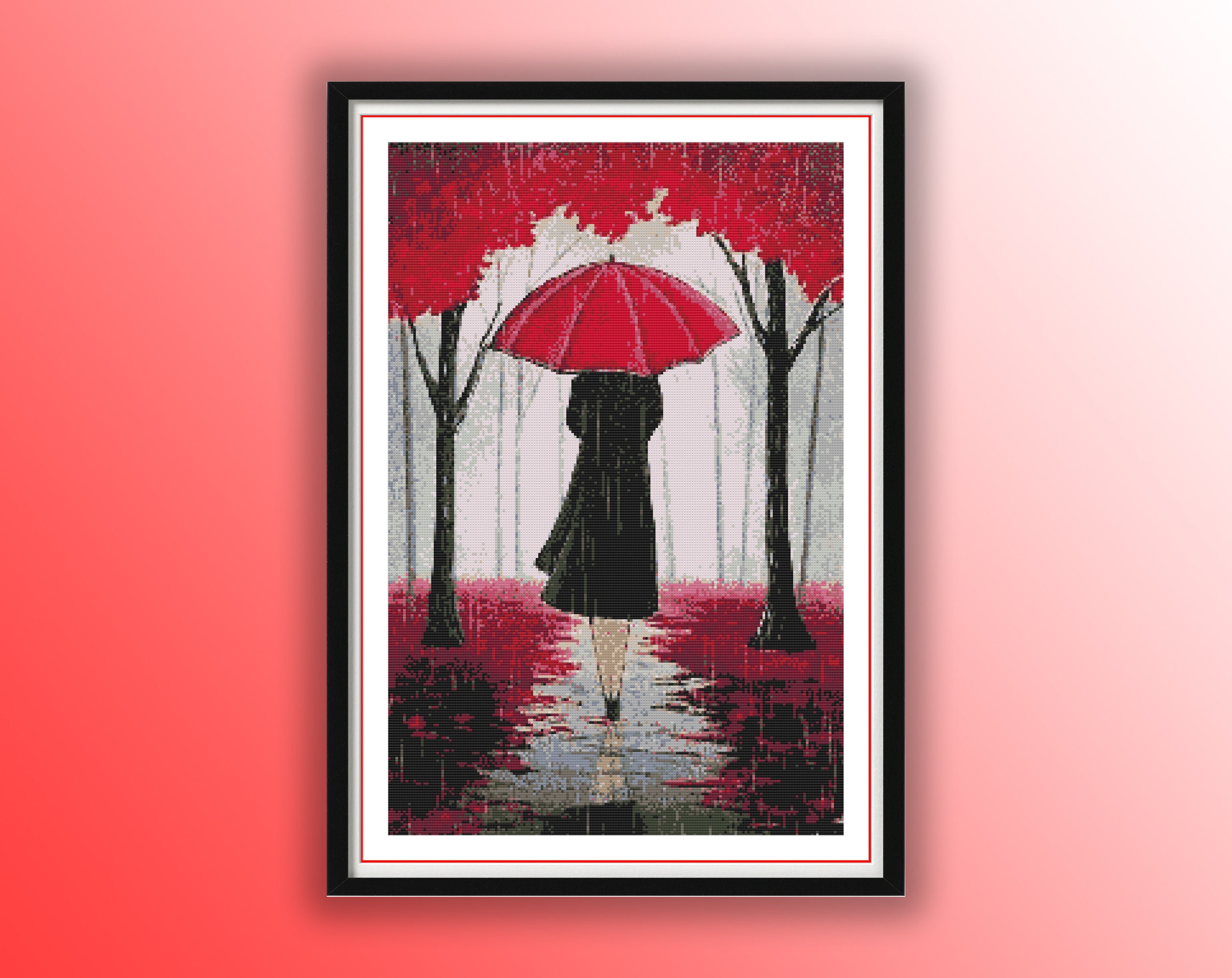 Lady in Red Umbrella - Etsy Lady in Red Umbrella - Etsy
