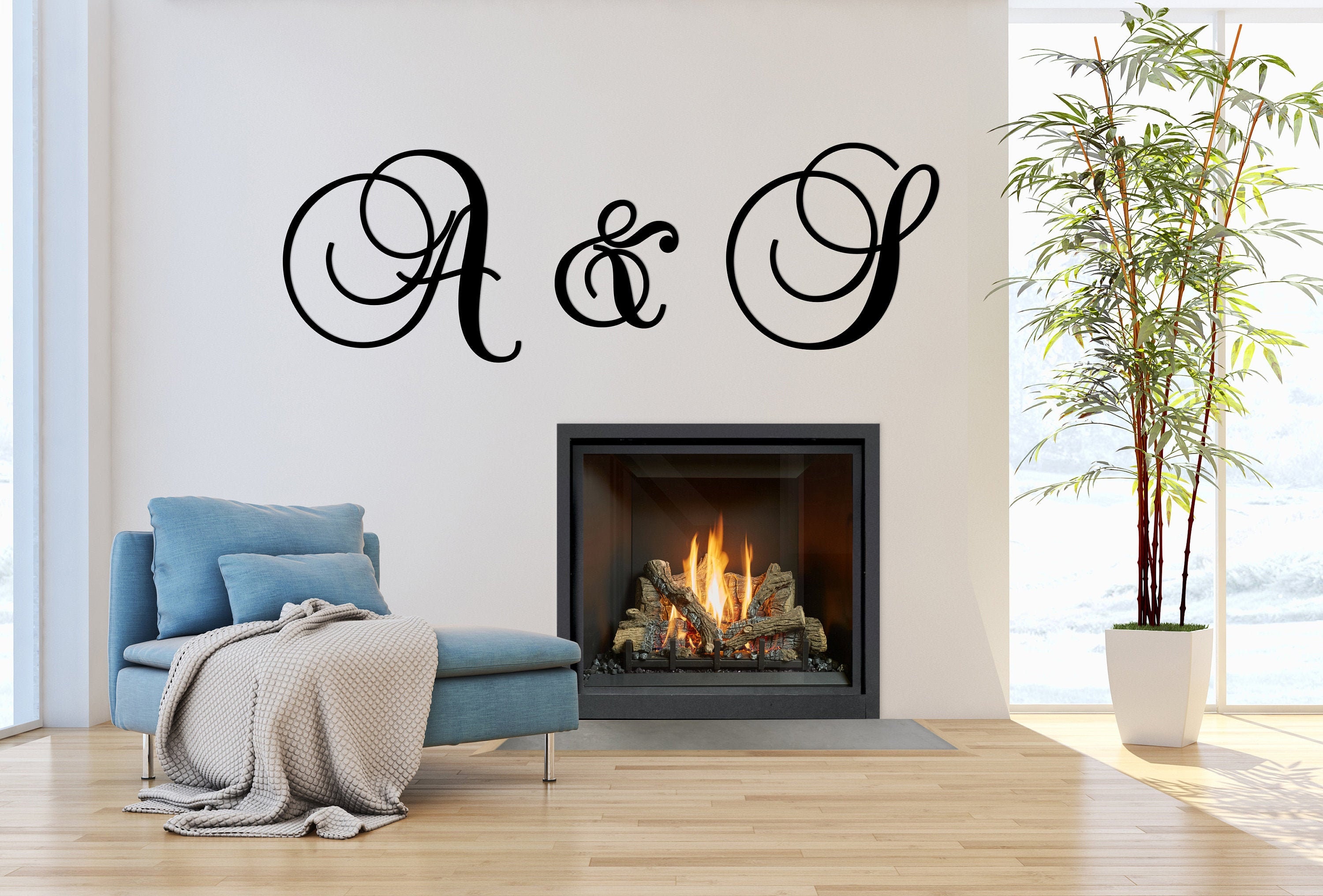 Large Wooden Letters Big Wood Letter ‘A&S’ Hand | Etsy