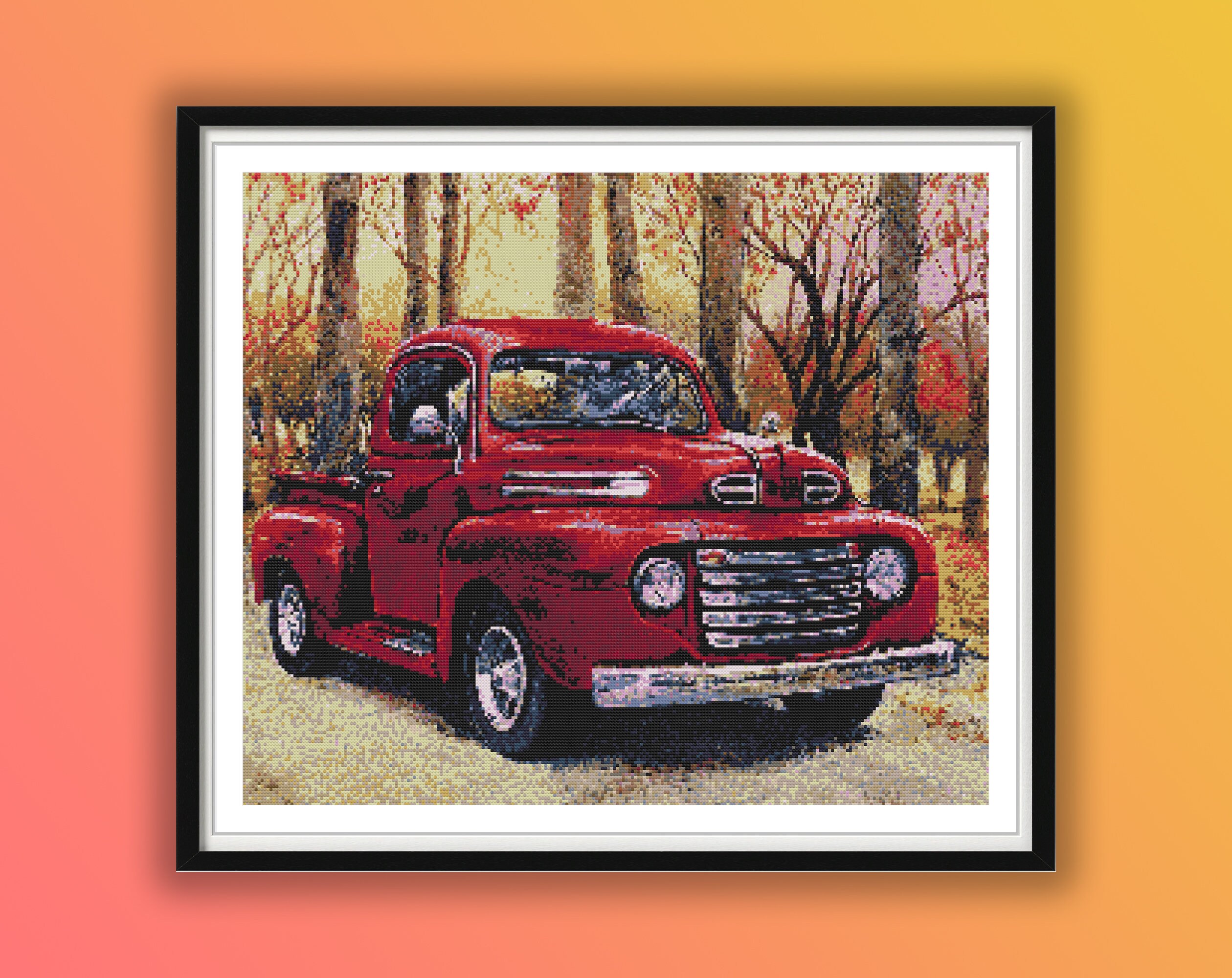 DIY 5D Diamond Painting Kits for Adults Full Drill Diamond Painting Rustic  Old Truck Classic Pickup Truck Vintage Country for Home Wall Decor