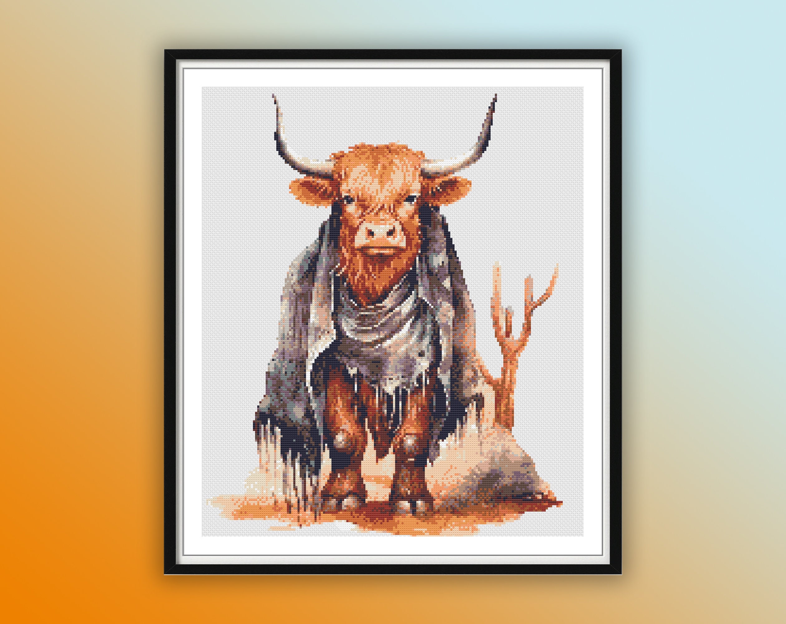 Bull Calf Diamond Painting Design Cute Animal Embroidery Portrait House  Displays
