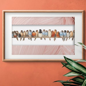 Colorful Mountain Birds Cross Stitch Pattern - Sparrow, Partridge PDF Digital Download