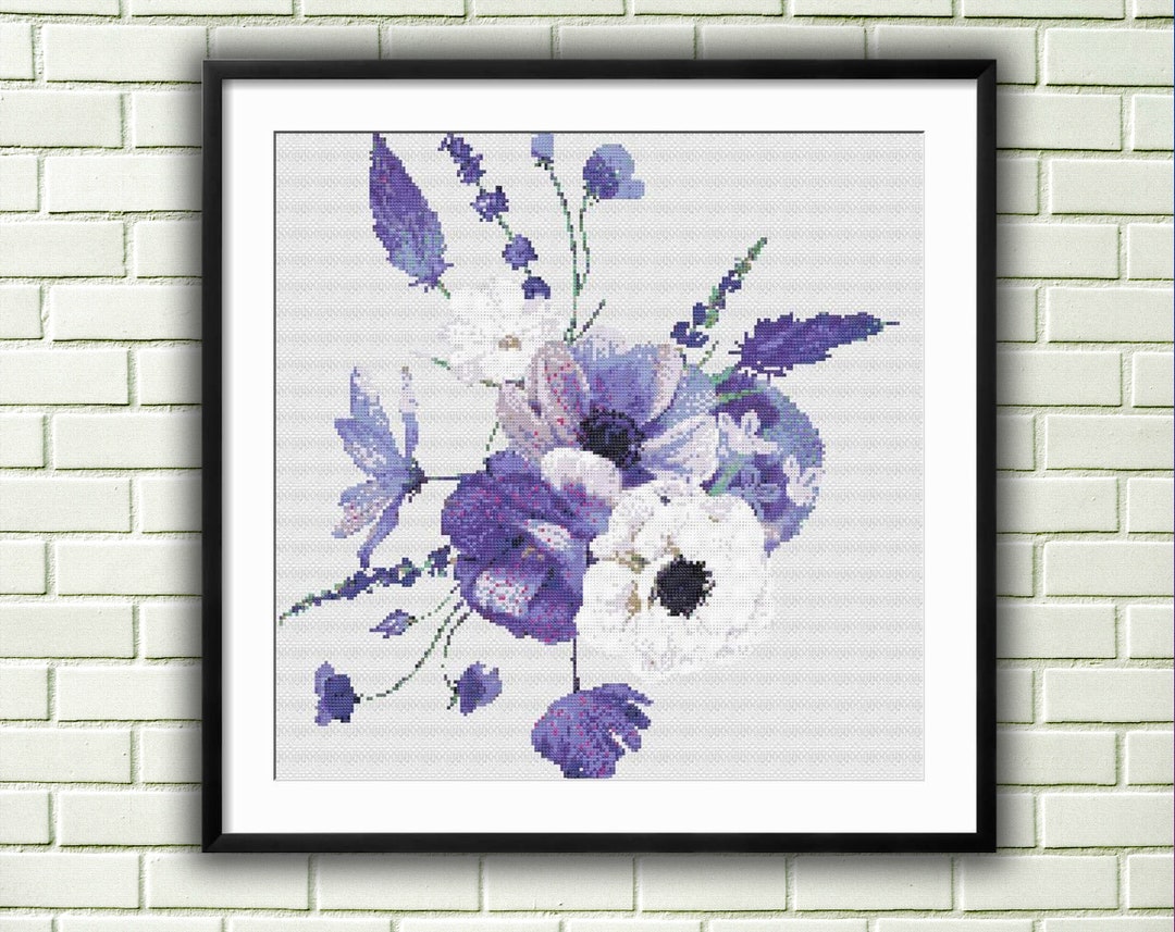 Flower Cross Stitch Pattern Bouquet Cross Stitch Flower Etsy