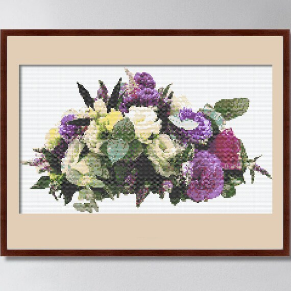 Flower Cross Stitch Pattern Bouquet Cross Stitch Flower Etsy