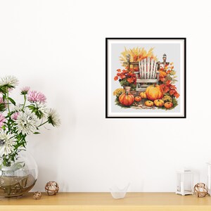 Watercolor Pumpkin Garden Counted Cross Stitch PDF Pattern, Retro ...