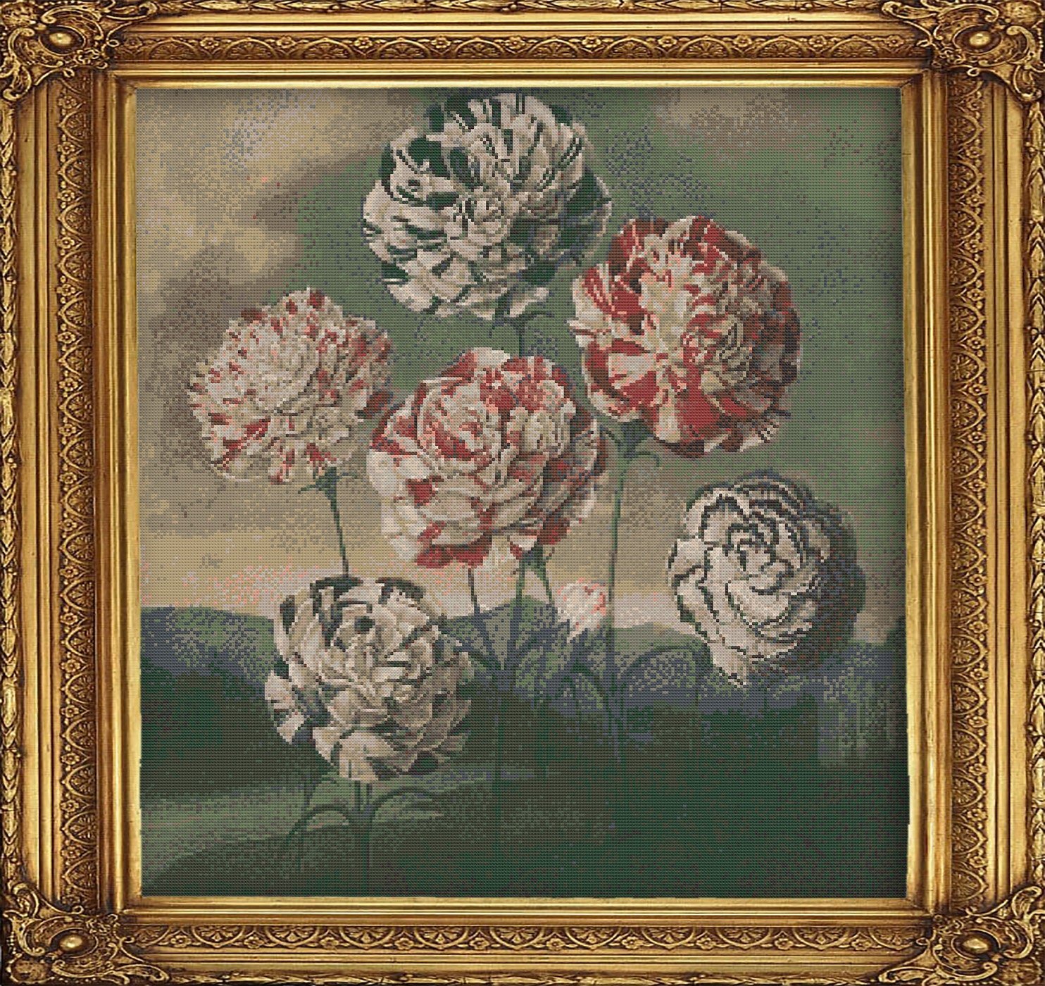 Flower Cross Stitch Pattern Bouquet Cross Stitch Flower Etsy