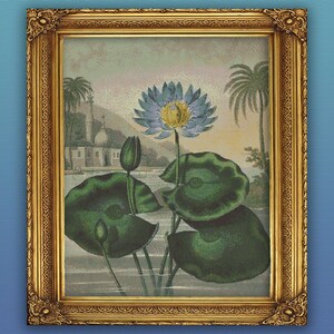Floral Cross Stitch Pattern: Water Lily Bouquet (PDF Pattern)