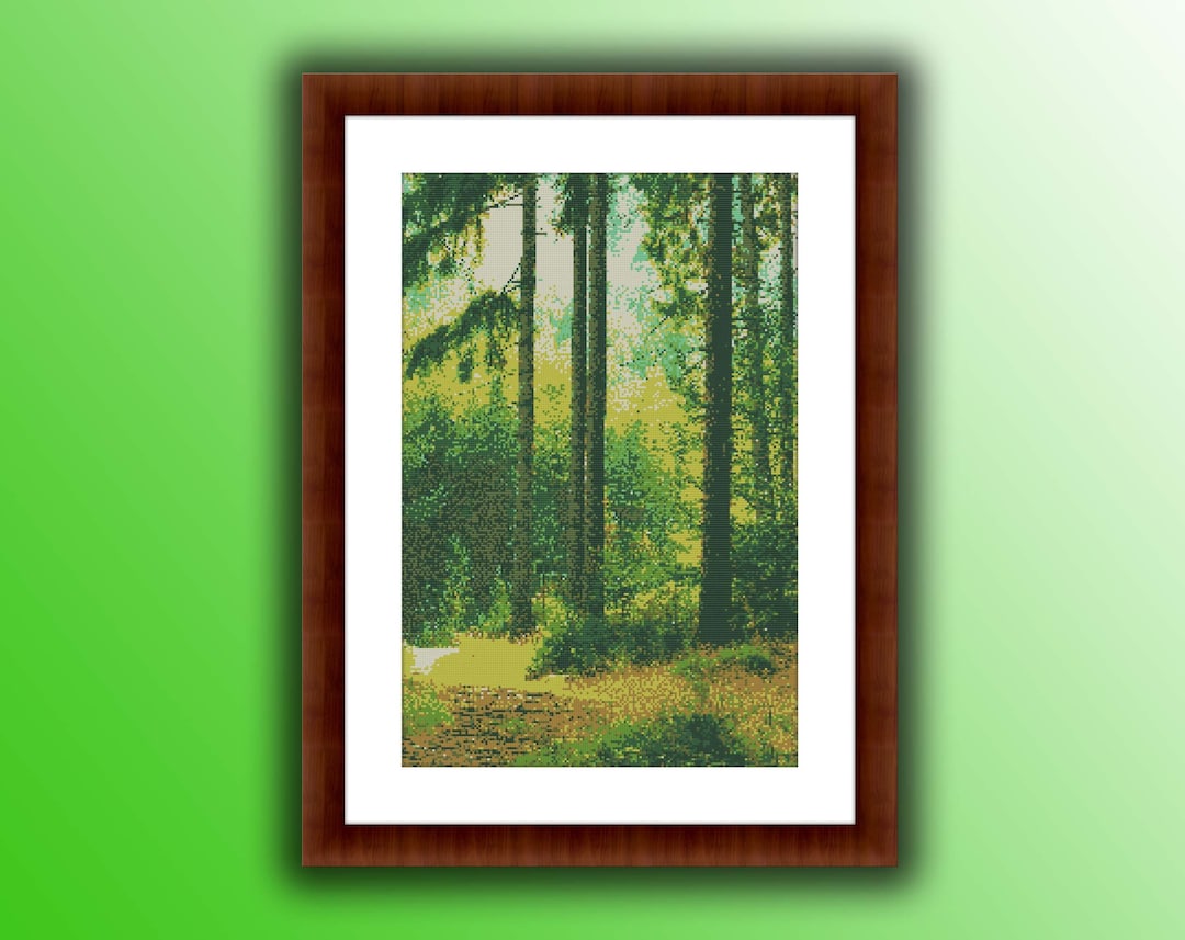 Watercolor Forest Counted Cross Stitch PDF Pattern, Rainforest ...