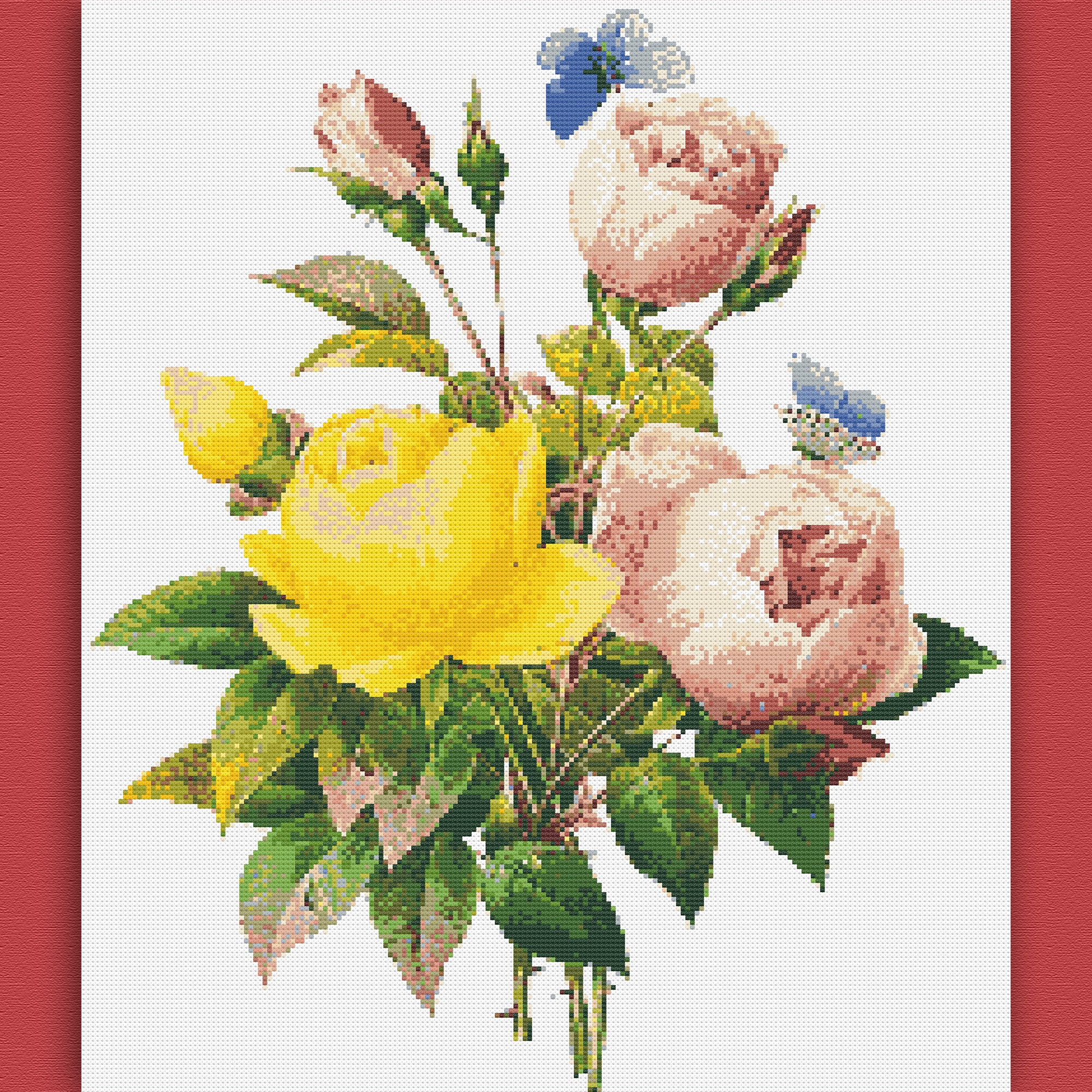 Flower Cross Stitch Pattern Bouquet Cross Stitch Flower Etsy