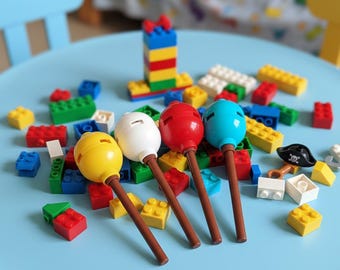 Twelve (12) Brick Balloons compatible with major building block brands