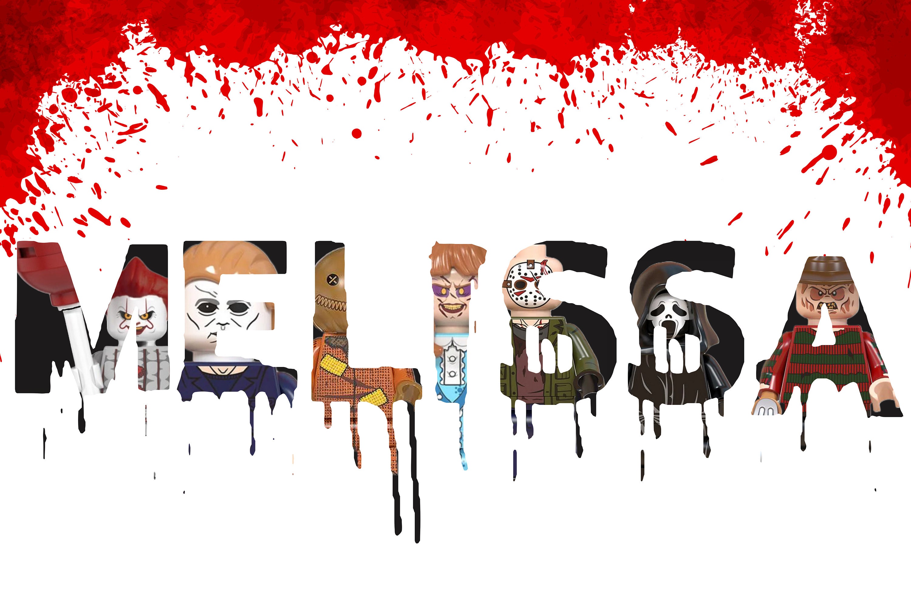 Personalized Horror Movie Name With Brick Minifigure Etsy