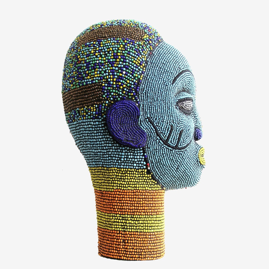 African statue bead sculpture african art authentic handmade Etsy