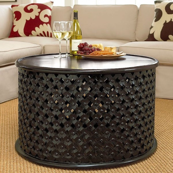 african black bamileke stool | black accent table | authentic wood art black | l art primitif africain