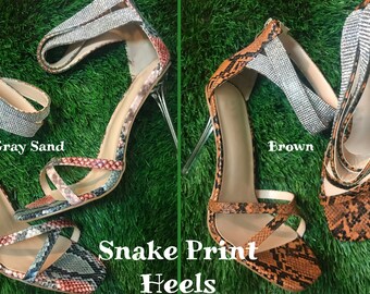 Snake Print Heels