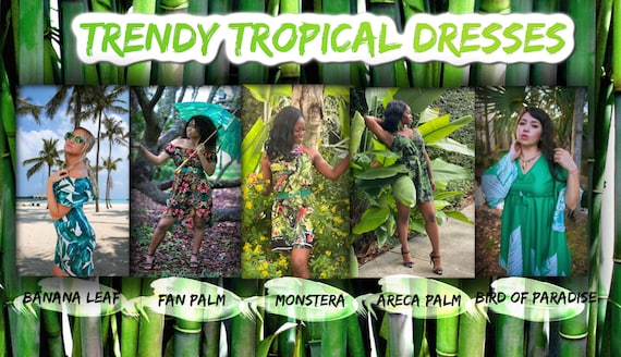 dresses classy Tropical Print Maxi Linen Dress
