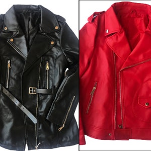 Asymmetric Red/Black Zipper Jackets