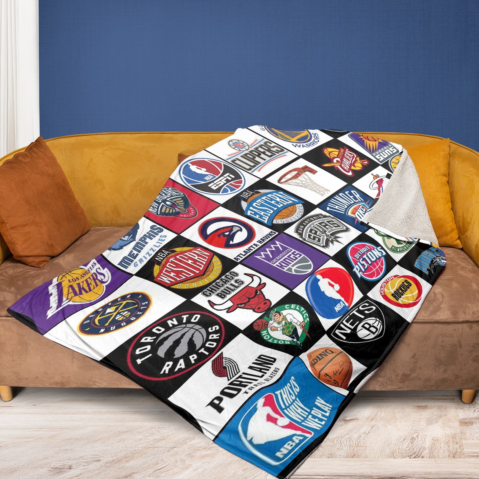 NBA Ultimate Fan Fleece Blanket NBA Basketball Teams Etsy