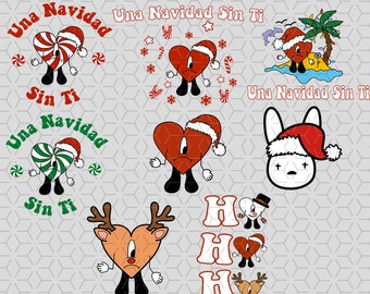 Bad Bunny svg, un navidad sin ti, christmas svg png eps ai dxf