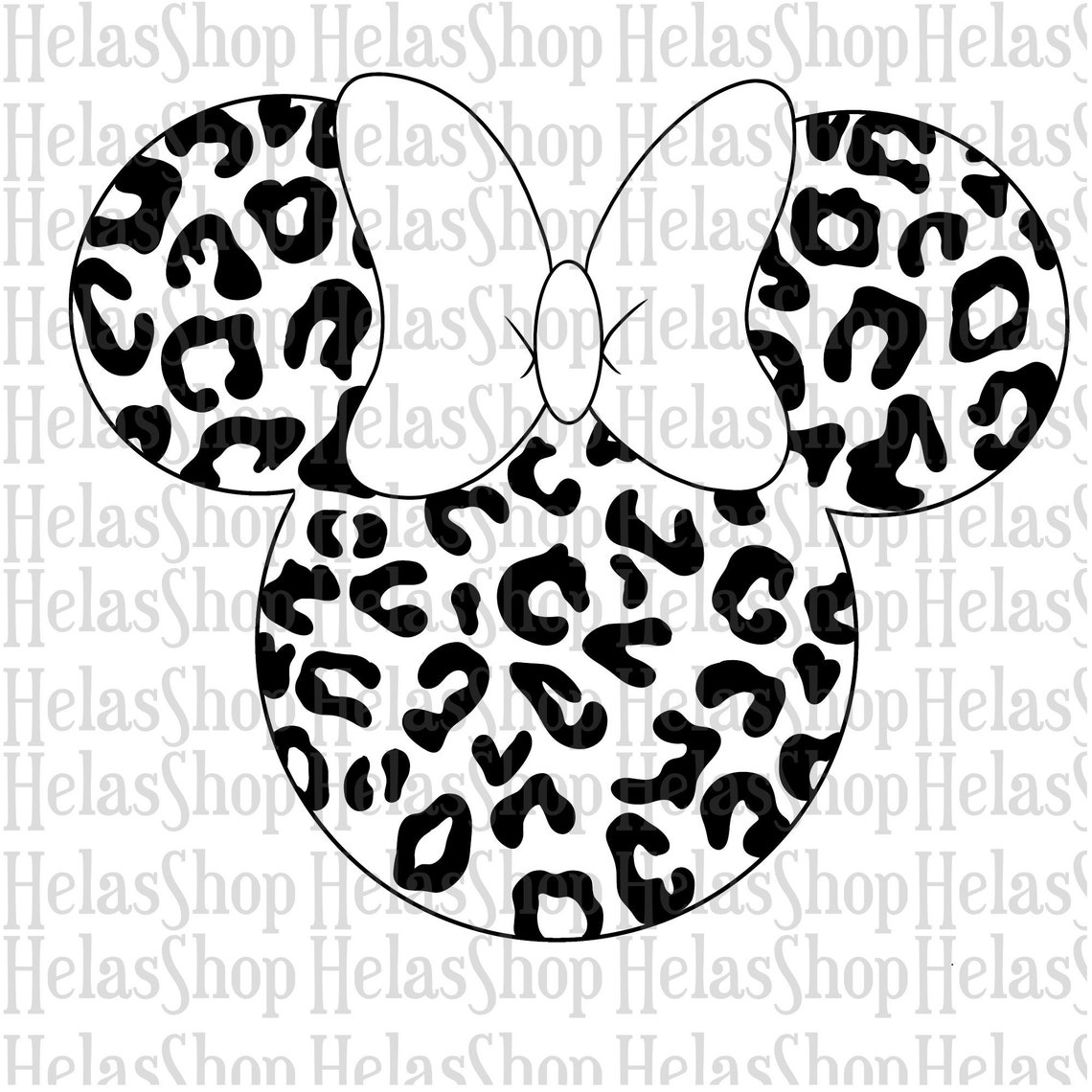 Mickey Minnie cheetah print head png svg | Etsy
