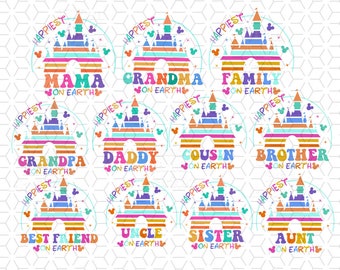 Happiest family on Earth svg png eps dxf pdf, vacation svg, clipart
