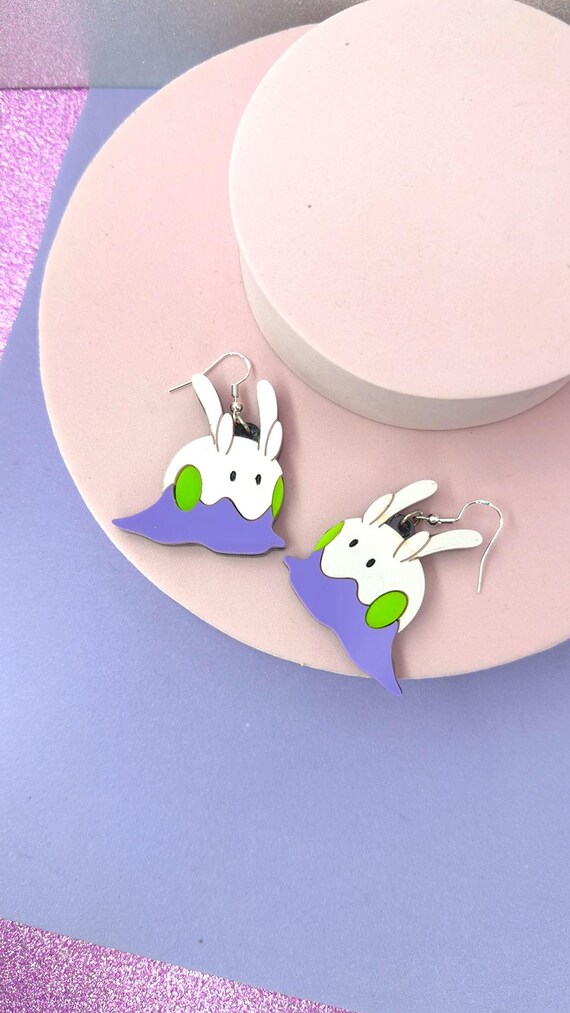 Handmade Goom Acrylic Earrings – Gamer Dangle Drop Jewellery