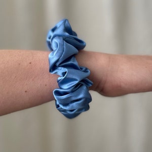 Mulberry silk scrunchies 19 momme. Beautiful gift for her Bluebelle