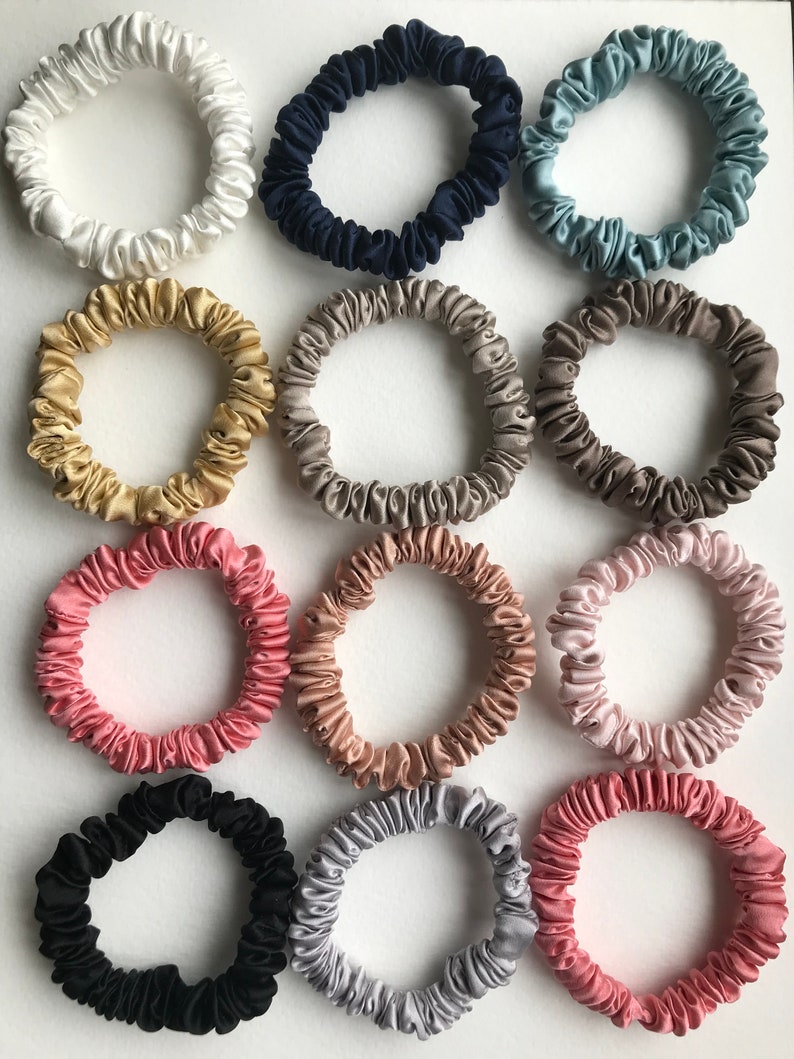 Skinny Silk Scrunchies made with 19 Momme 100% Pure Mulberry image 0