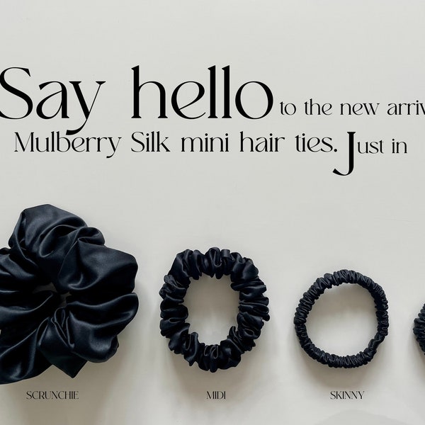 Mulberry silk 22 mm, mini scrunchies, hair ties. For French Plaits, Dutch Braids, Braid ends, toddler hair ties. Set of 2