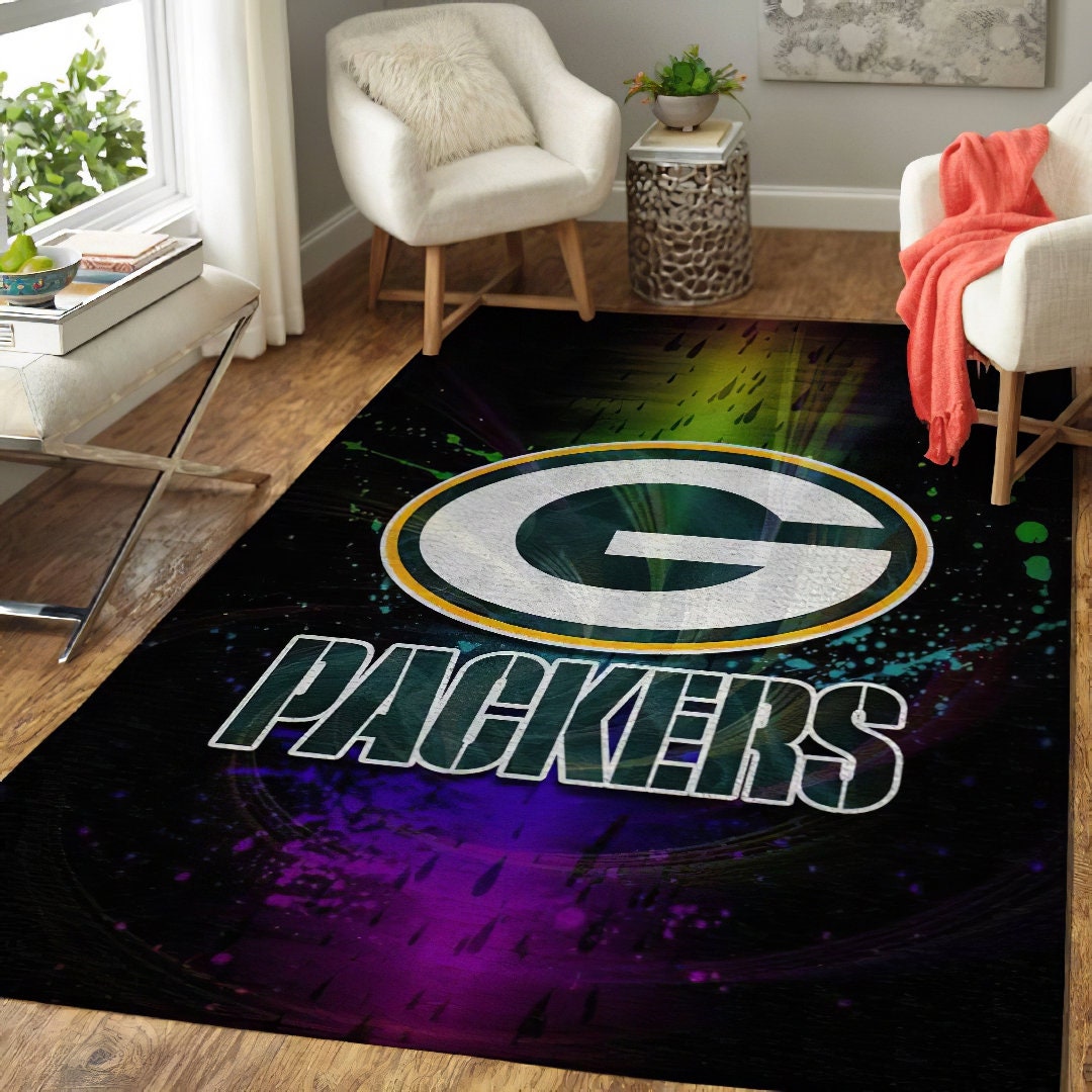 Green Bay Packers rectangle rug Packers area rug Green Bay Etsy
