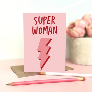 Super Woman Mother's Day Card Best Mum Ever Card Super Mum International Women's Day Galentines Day Card Birthday Card image 1