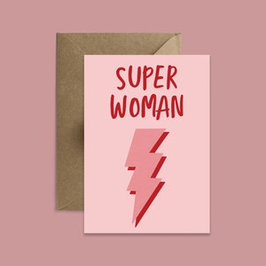 Super Woman Mother's Day Card Best Mum Ever Card Super Mum International Women's Day Galentines Day Card Birthday Card image 2