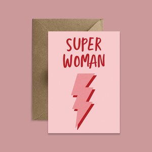 carte pour la fête des mères super femme | Meilleure carte de maman de tous les temps | Super maman | Journée internationale de la femme | Carte Saint-Valentin | Carte d'anniversaire image 2