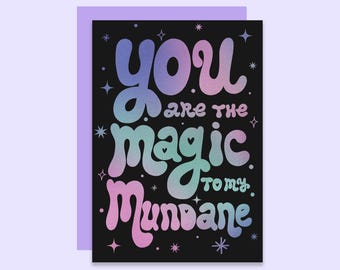 Vous êtes la magie de ma carte d'anniversaire banale | Carte de Saint-Valentin pour lui | Carte d'amour pour elle | Carte de luxe en aluminium