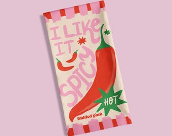 Spicy Chili Pepper Tea Towel: Hot Sauce Lover Gift