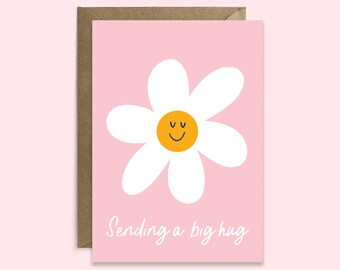 Sending Hugs Daisy Card: Thinking of You Card