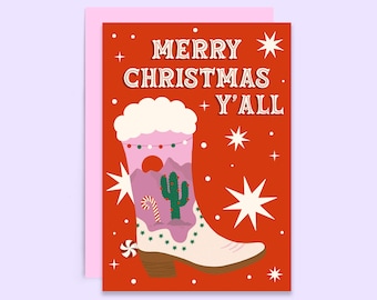 Joyeux Noël carte postale de Zazzle.be Liste d'envies Vous avez des idées ? de Noël de bottes de cowboy de Zazzle.be Liste d'envies Vous avez des idées ? pour les Fêtes de cow-girl occidentale | Cartes de Noël de cow-boy | Cartes de voeux de Noël