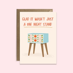 Carte d'anniversaire drôle pour petite amie | Une aventure d'un soir | Carte drôle de couples de jeux de mots | Carte de Saint-Valentin pour petit ami | Premier anniversaire