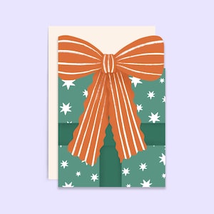 Carte d'anniversaire avec noeud | Cadeau emballé avec un noeud | Carte d'anniversaire en forme de boîte-cadeau découpée