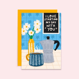 carte d'anniversaire de café | pour amateur de café | Jolie carte de Saint-Valentin pour elle | Carte d'anniversaire pour lui | Carte d'anniversaire masculine |